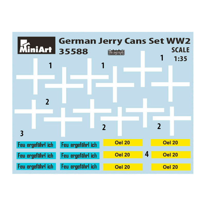 Ensemble de Jerrycans Allemand WW2 - MINIART 35588 - 1/35