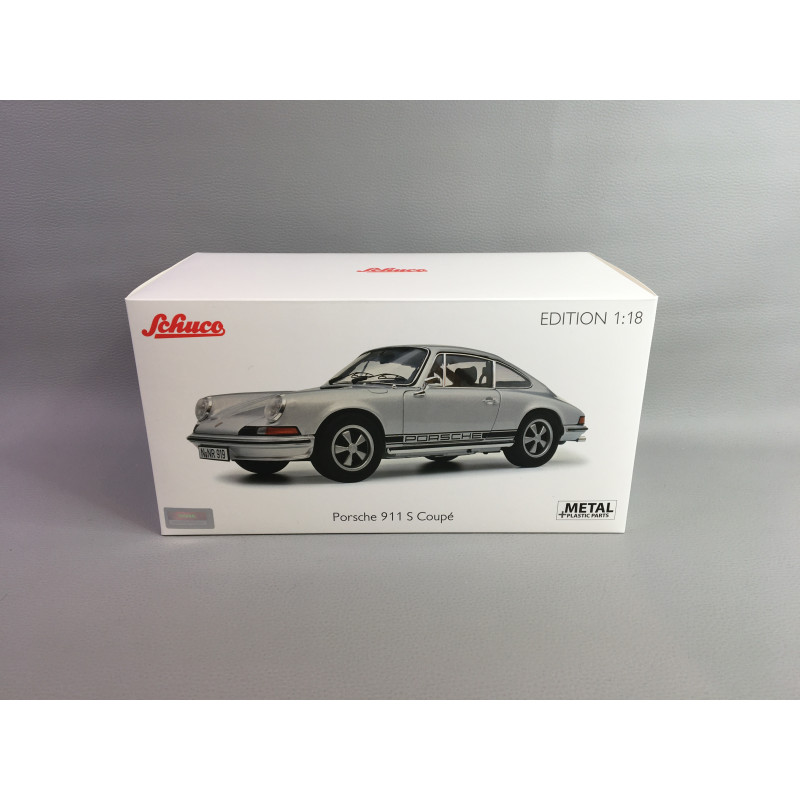 Porsche 911 S Coupé, Gris argent - SCHUCO 450047000 - 1/18