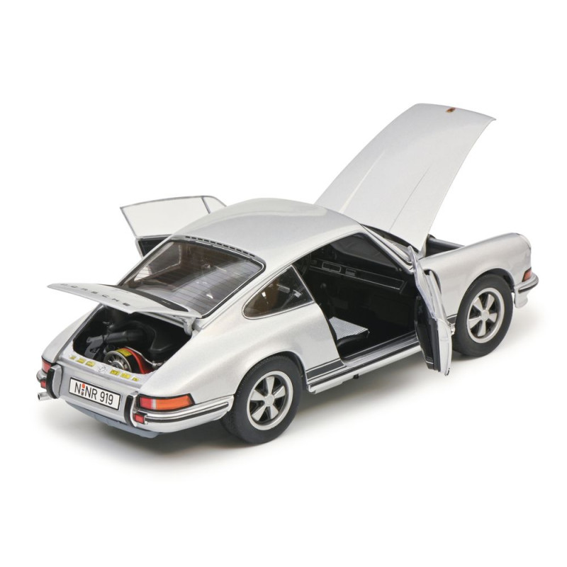 Porsche 911 S Coupé, Gris argent - SCHUCO 450047000 - 1/18