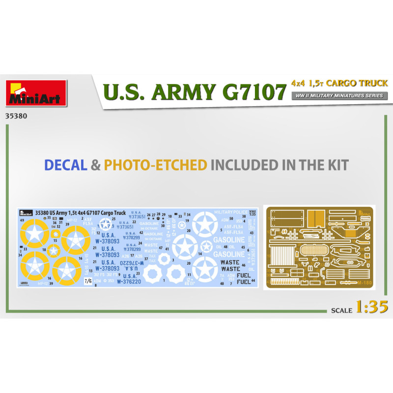 Camion Cargo US Army G7107 4X4 1,5t - MINIART 35380 - 1/35