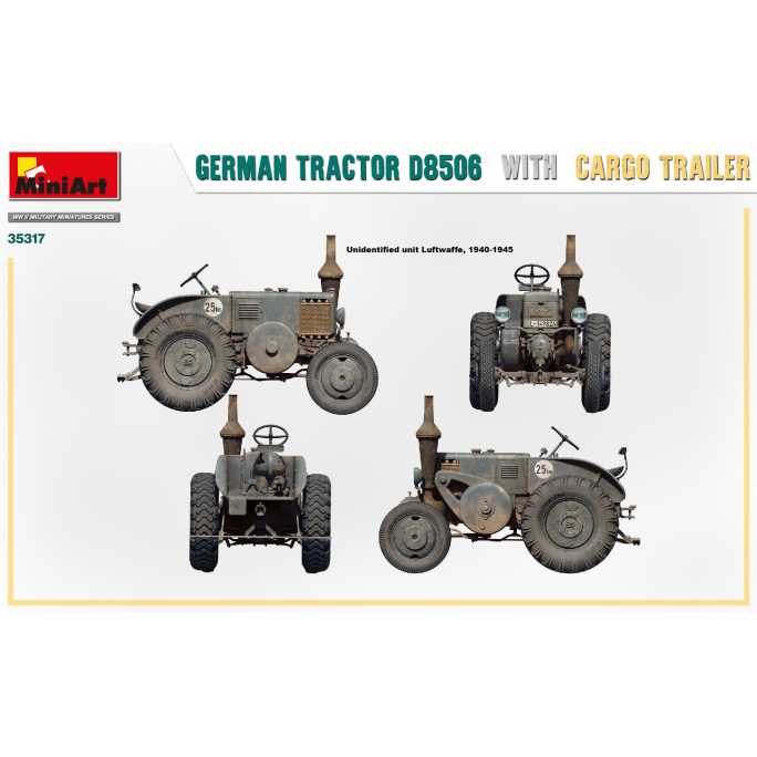 Tracteur Allemand D8506, remorque de cargaison - MINIART 35317 - 1/35