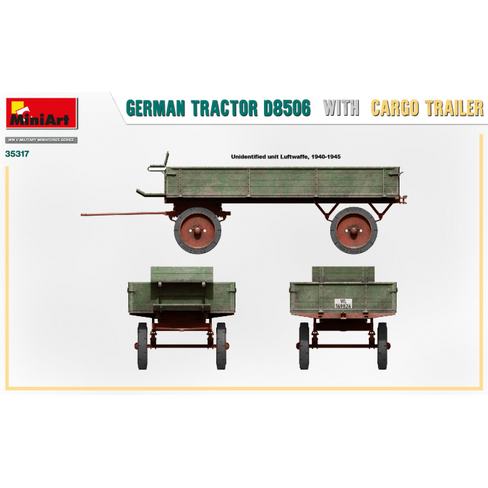 Tracteur Allemand D8506, remorque de cargaison - MINIART 35317 - 1/35