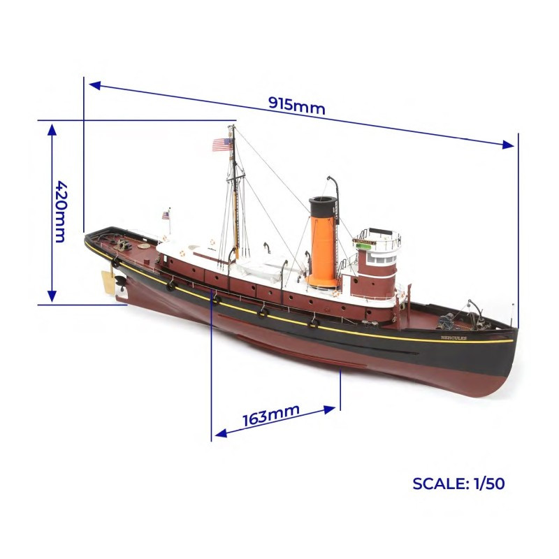 Bateau en Bois, Remorqueur Hercules - OCCRE 61002 - 1/80