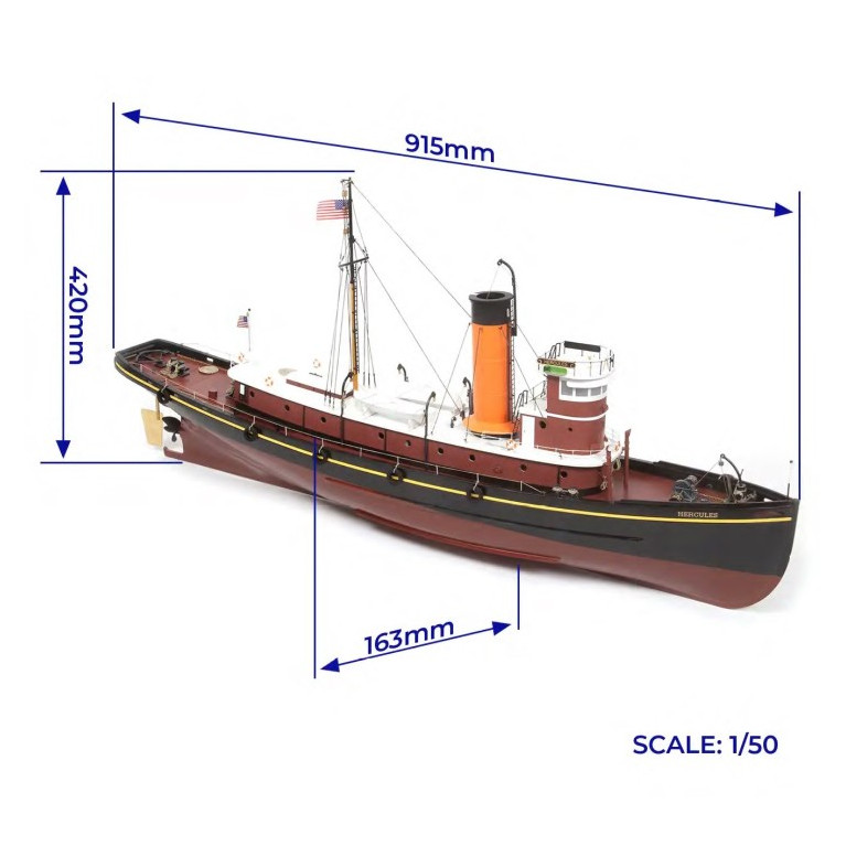 Bateau en Bois, Remorqueur Hercules - OCCRE 61002 - 1/80
