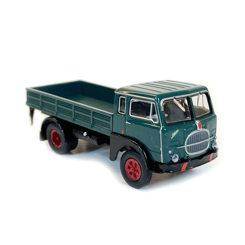 Fiat 642, plateau à ridelle, vert et noir - Brekina 58603 - 1/87