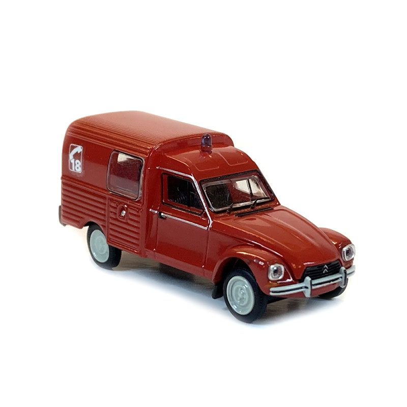 Citroën Acadiane fourgonnette Pompier (18), rouge - Brekina 14280 / SAI 7641 - 1/87