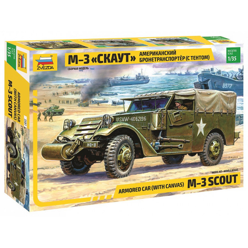 Véhicule Blindé De Transport De Troupes Américain Avec Auvent M3 "Scout" Armée Francaise - ZVEZDA 3581 - 1/35