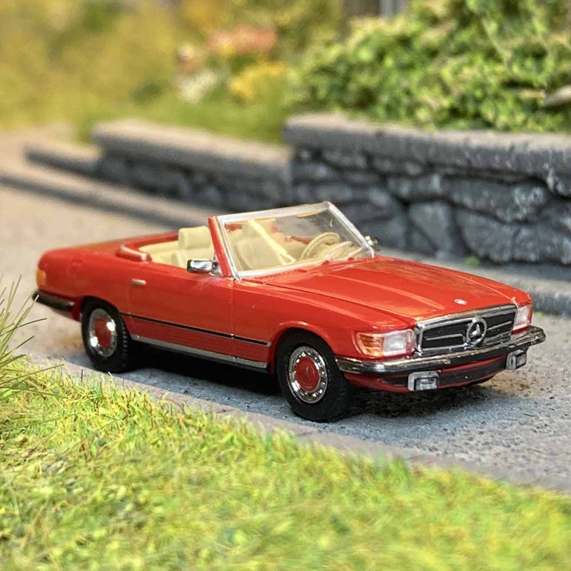 Mercedes SL (R107) cabriolet rouge, 1971 - PCX 870480 - HO 1/87