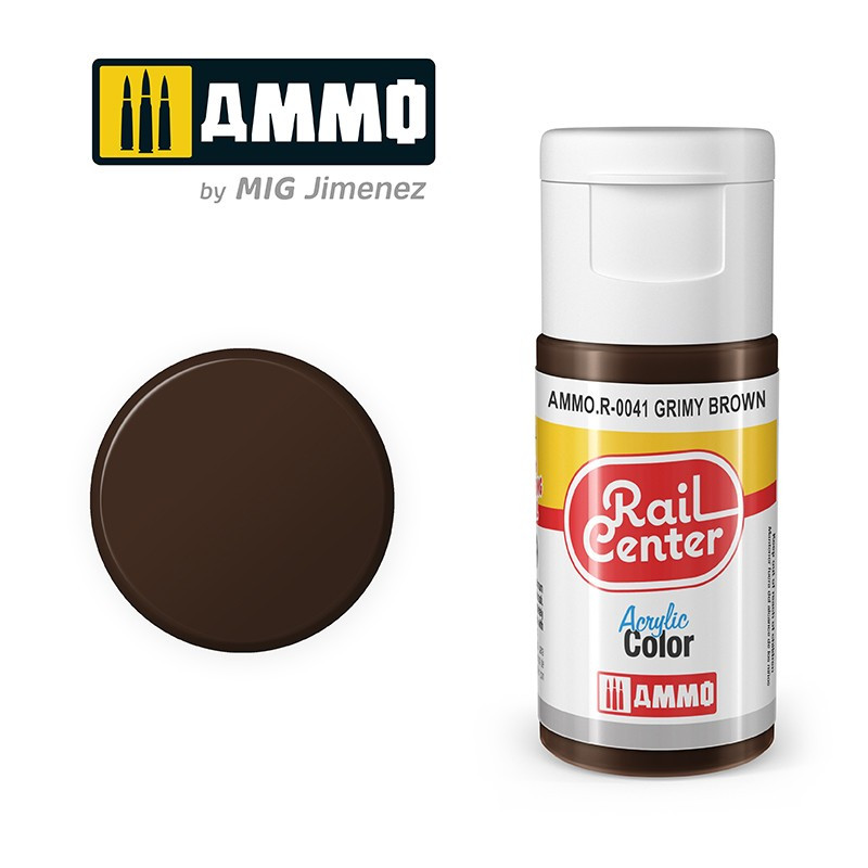 Peinture brun sale wagon, acrylique, 15 ml, gamme Rail Center - AMMO R-0041 Peinture brun sale wagon, acrylique, 15 ml, gamme Rail Center - AMMO R-0041