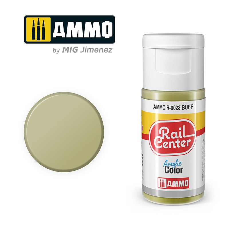 Peinture chamois, acrylique, 15 ml, gamme Rail Center - AMMO R-0028 Peinture chamois, acrylique, 15 ml, gamme Rail Center - AMMO R-0028
