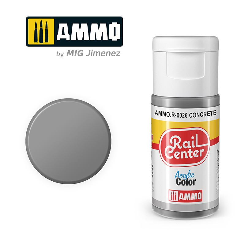 Peinture livrée béton, acrylique, 15 ml, gamme Rail Center - AMMO R-0026 Peinture livrée béton, acrylique, 15 ml, gamme Rail Center - AMMO R-0026