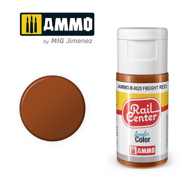Peinture rouge FRET, acrylique, 15 ml, gamme Rail Center - AMMO R-0025 Peinture rouge FRET, acrylique, 15 ml, gamme Rail Center - AMMO R-0025