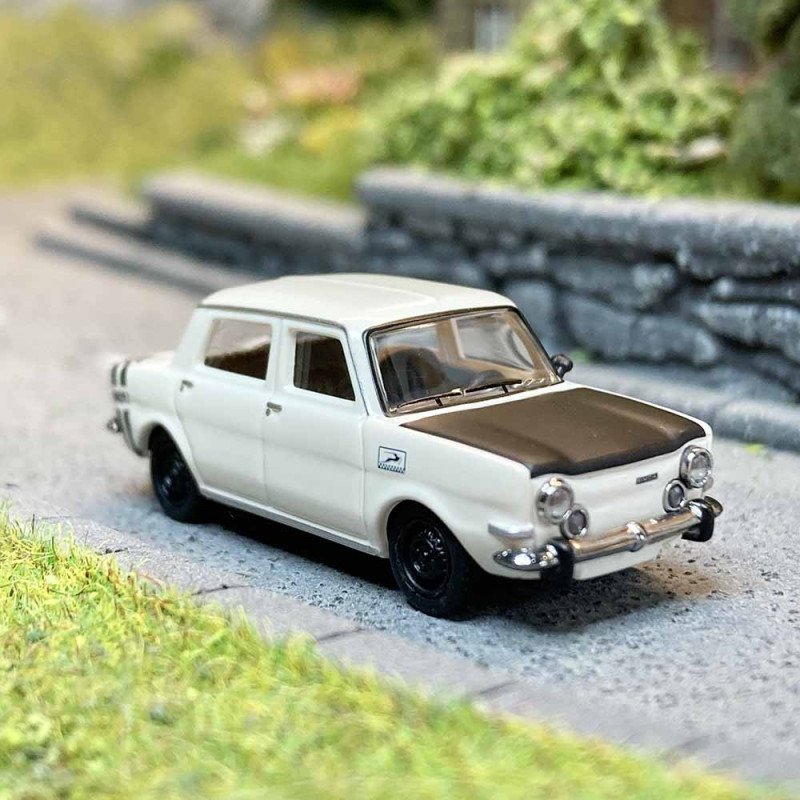 Simca Rallye II, blanche capot noir - HERPA 24358-004 - 1/87