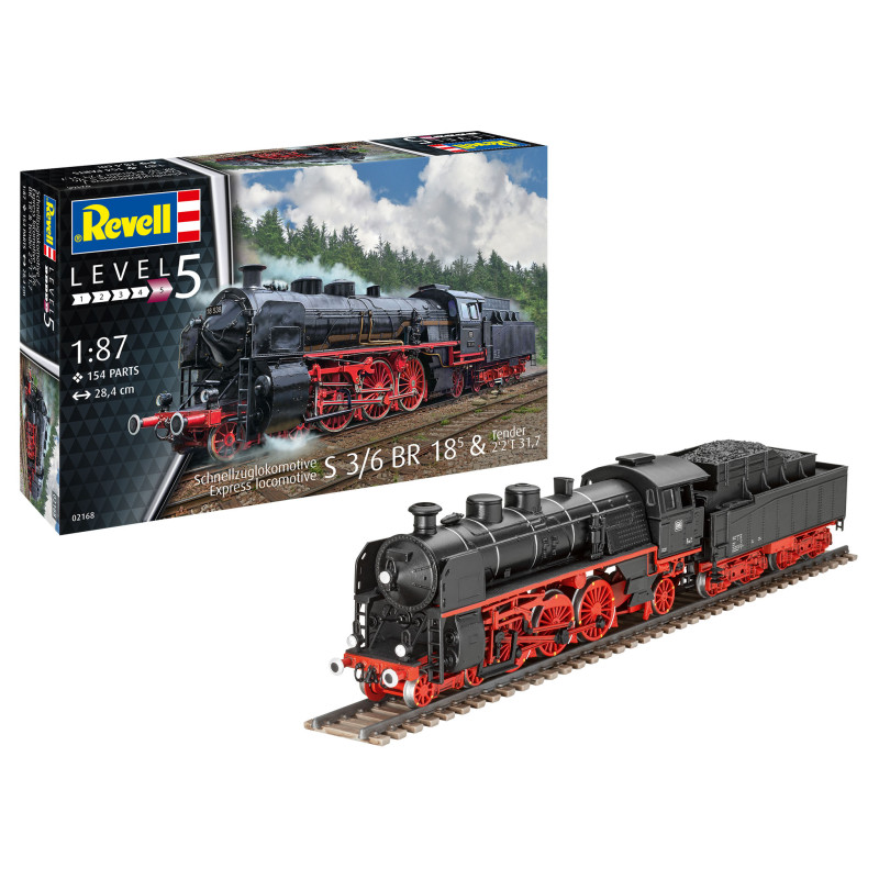 Locomotive de train express S3/6 BR18 avec annexe - REVELL 02168 - 1/87