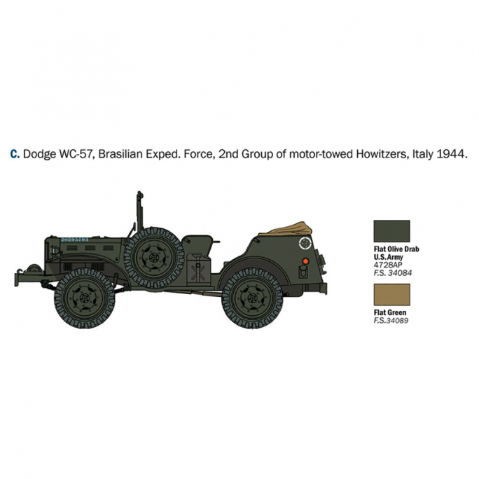 Véhicule de transport Dodge WC 56/57 - 2nd Guerre Mondiale - ITALERI 228 - 1/35