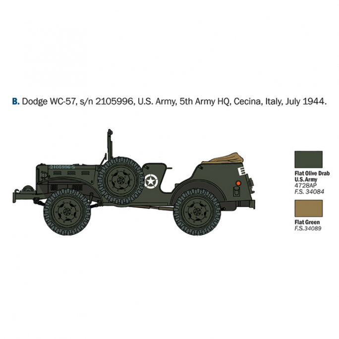 Véhicule de transport Dodge WC 56/57 - 2nd Guerre Mondiale - ITALERI 228 - 1/35