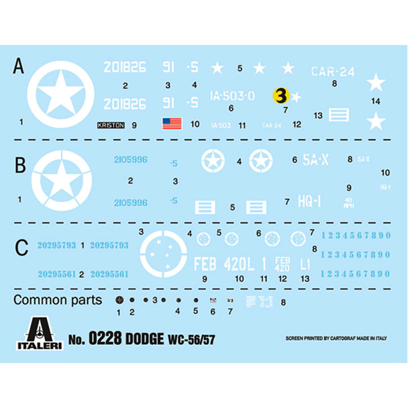 Véhicule de transport Dodge WC 56/57 - 2nd Guerre Mondiale - ITALERI 228 - 1/35