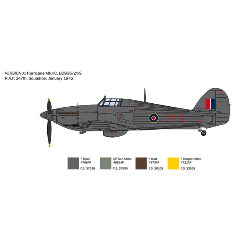 Avion de chasse Hurricane Mk.IIC - ITALERI 2828 - 1/48