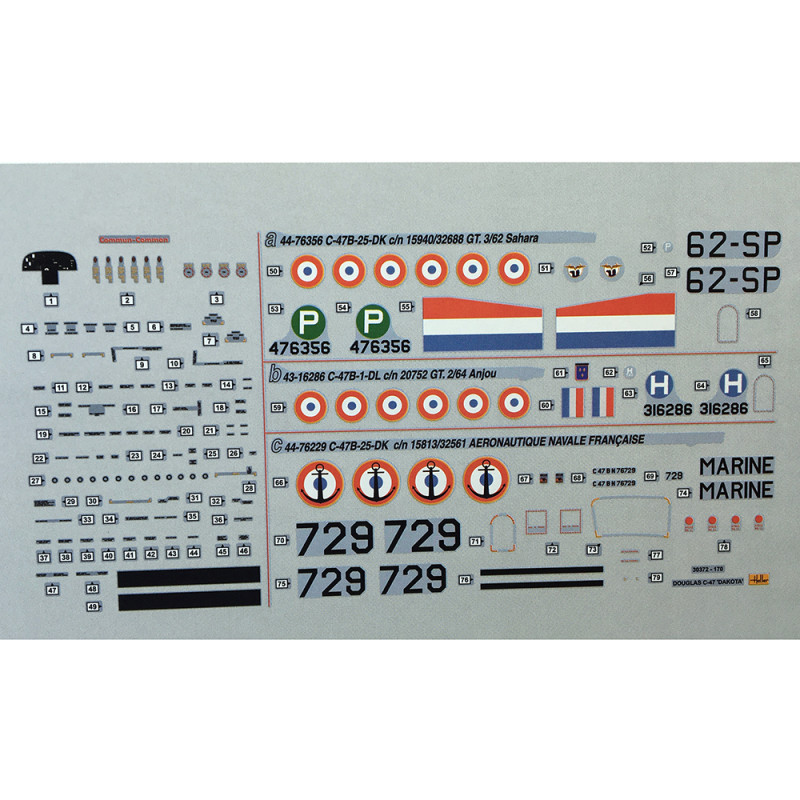 Avion de transport C47 Dakota - 2nd Guerre Mondiale - HELLER 30372 - 1/72