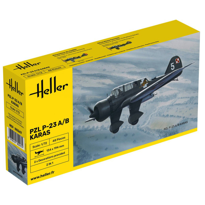 Avion d'assaut PZL P23 A/B KARAS - HELLER 80247  - 1/72