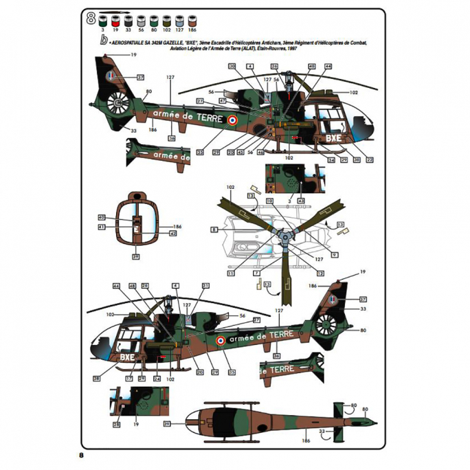 Hélicoptère SA 342 Gazelle - HELLER 80486 - 1/48