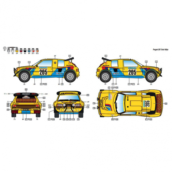 Peugeot 205 Turbo Rallye - HELLER 80189 - 1/43