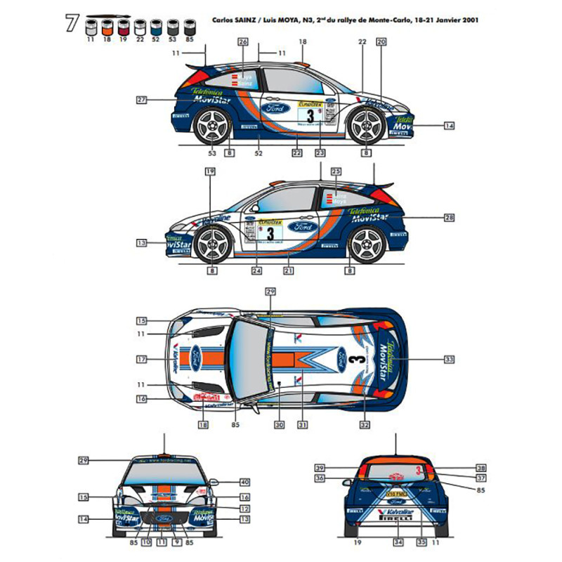Maquette Voiture Heller – Ford Focus WRC '01 – Kit Starter échelle 1:43 – Réf. 56196 – Modèle à Monter - 9