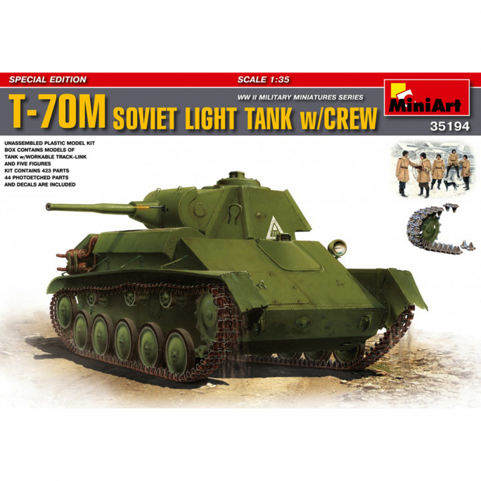 T70M Soviet Light Tank w/Crew (Char soviétique T-70M avec équipage) - Edition Spéciale - MINIART 35194 - 1/35