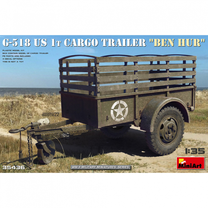 Remorque G-518 US 1t Cargo Trailer "Ben Hur" - Série WWII Military Miniatures - MINIART 35436 - 1/35