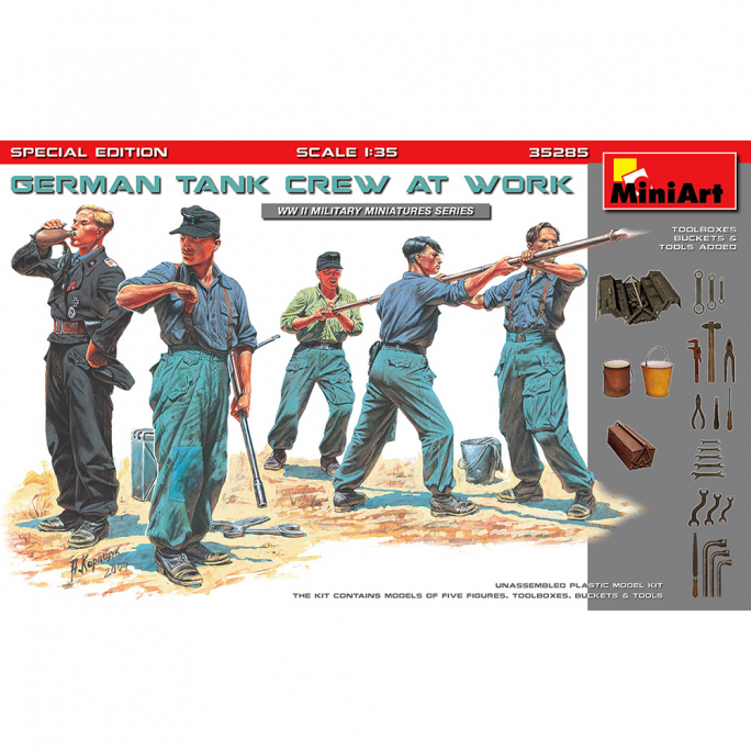 Equipage de Char Allemand au Travail - Edition Spéciale - Série WWII Military Miniatures - MINIART 35285 - 1/35