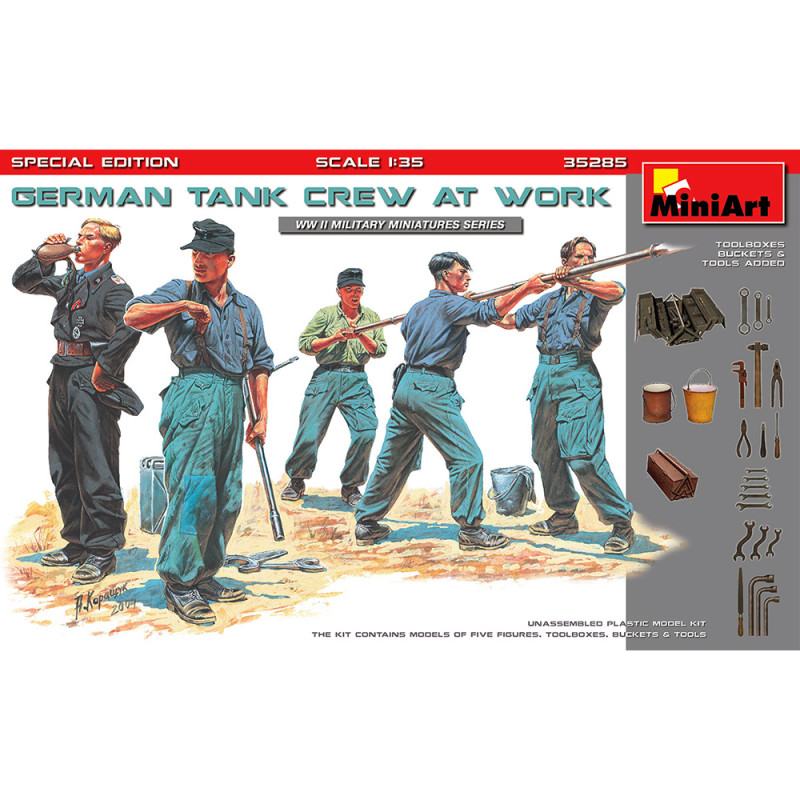 Maquette Figurines 1/35 WWII – Équipage Allemand Sturmartillerie – Dragon