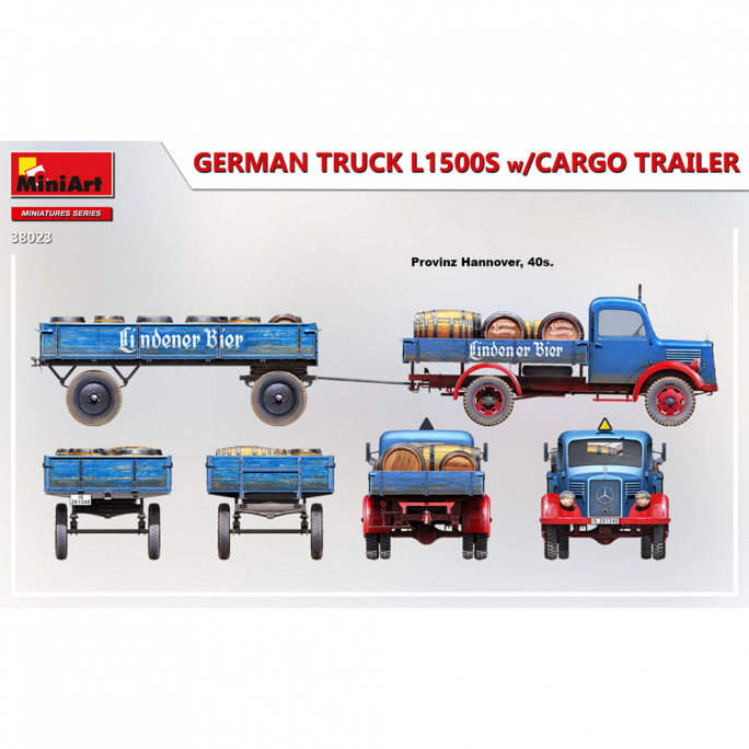 Camion Allemand L1500S avec Remorque Cargo - MINIART 38023 - 1/35