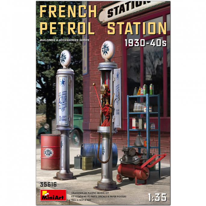 Station Essence Française, années 30/40 - Série Buildings & Accessories - MINIART 35616 - 1/35