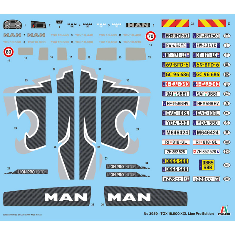 Camion MAN TGX 18.500 XXL, Lion Pro Edition - ITALERI 3959 - 1/24