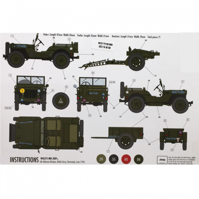 Jeep Willys MB - Kit de démarrage - AIRFIX A55117A - 1/72