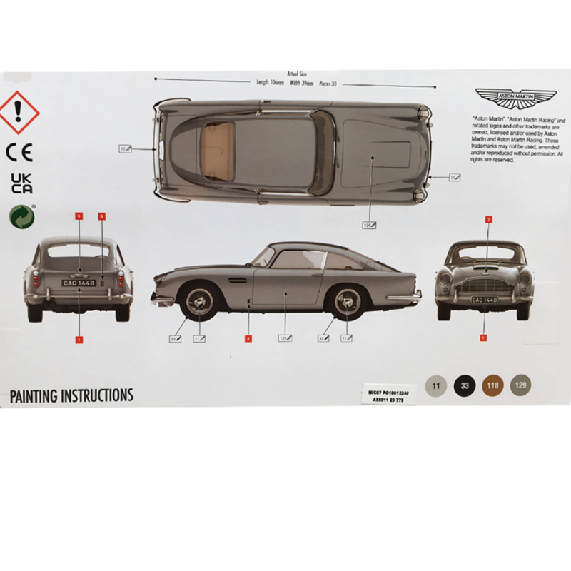 Voiture Aston Martin DB5- Kit de démarrage - AIRFIX A55011 - 1/43