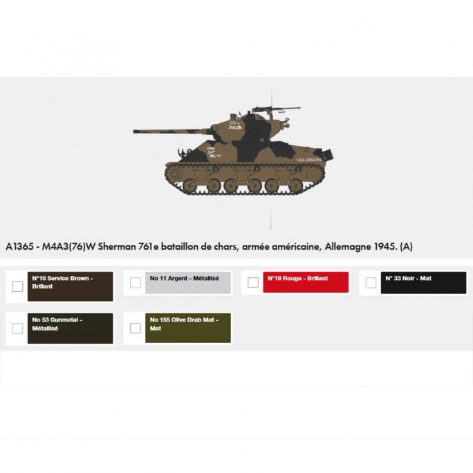 Char Sherman M4A3 (76)W - AIRFIX A1365 - 1/35