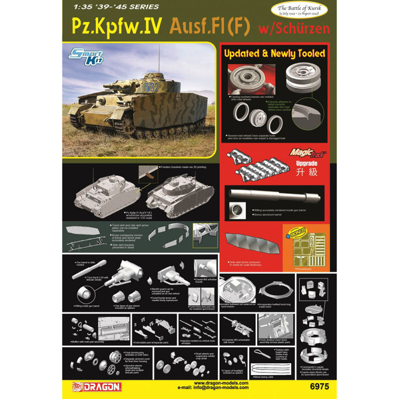 Char Pz. Kpfw. IV Ausf. F1 - Bataille de Kursk 1943 - DRAGON 6975 - 1/35