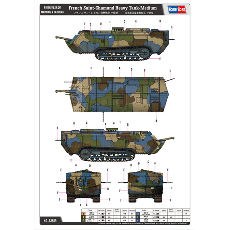 Char Lourd Français Saint-Chamond - HOBBYBOSS 83859 - 1/35