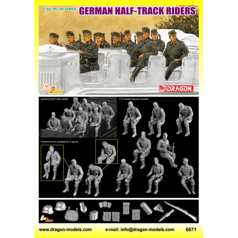 Soldats Allemands sur Semi-Chenillés - DRAGON 6671 - 1/35