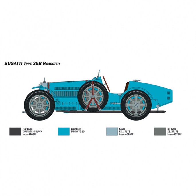 Voiture Bugatti Type 35B Roadster - ITALERI 4713 - 1/12