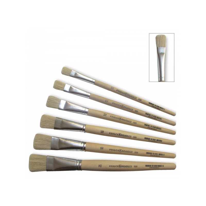 Brosse plate soie de porc N°10, 10-520 - PRINCE AUGUST
