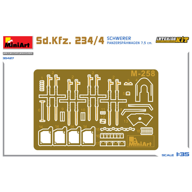 Sd.Kfz. 234/4 Schwerer Panzerpâhwagen 7,5 cm. Kit Intérieur, WW II Military Miniatures Series - MINIART 35427 - 1/35