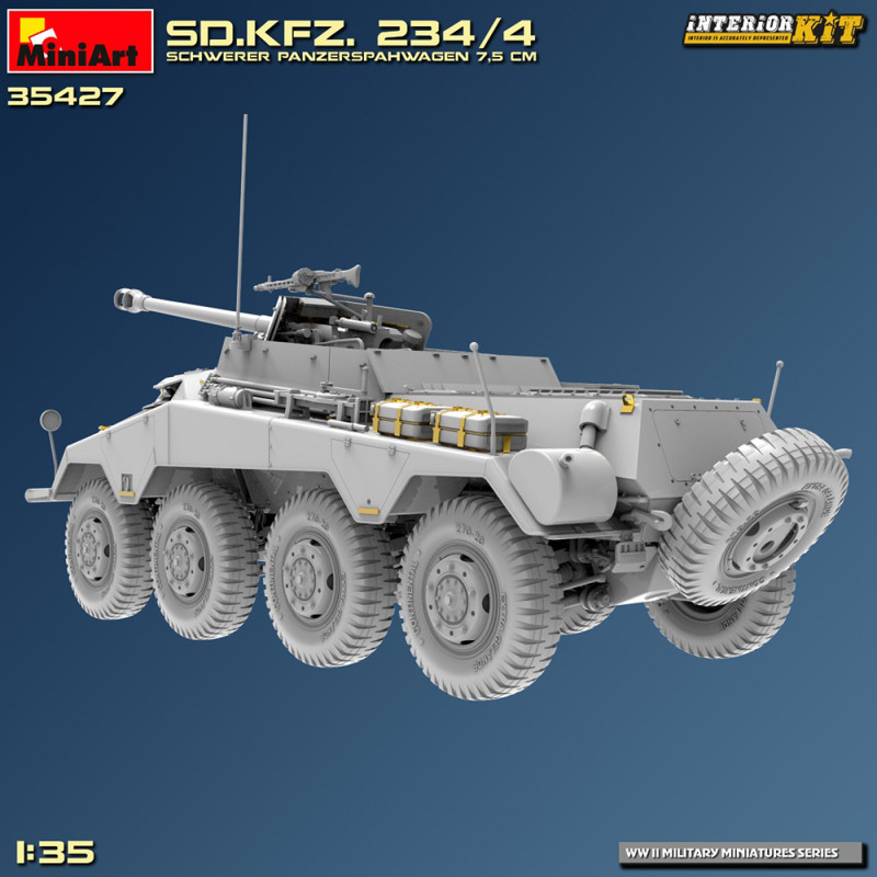 Sd.Kfz. 234/4 Schwerer Panzerpâhwagen 7,5 cm. Kit Intérieur, WW II Military Miniatures Series - MINIART 35427 - 1/35
