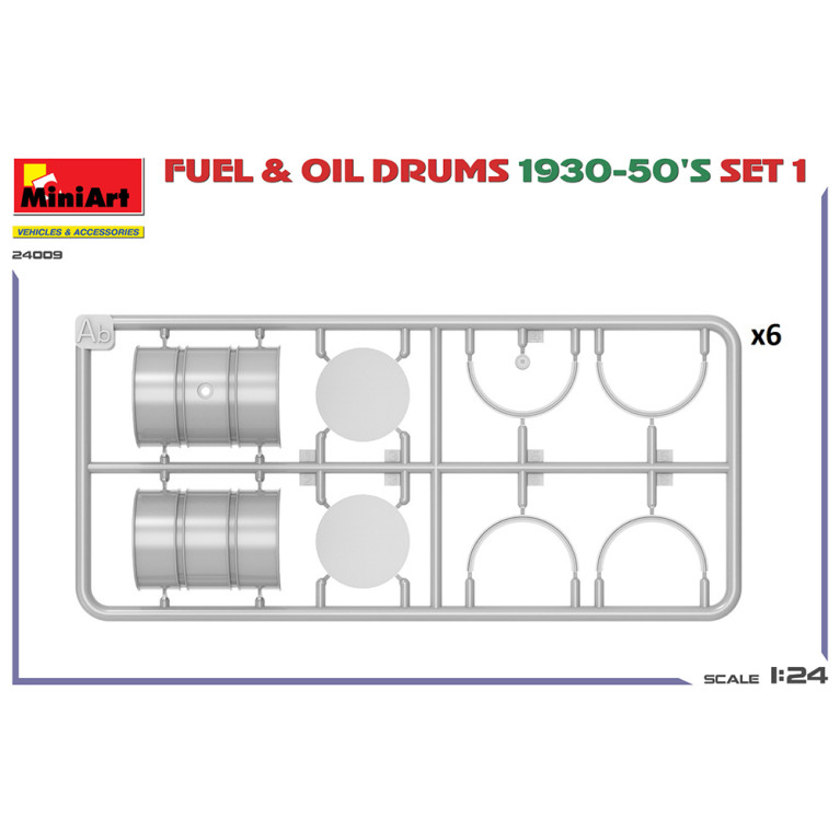 Ensemble de fûts à carburant et à huile des années 1930-50 1. type allemand - MINIART 24009 - 1:24