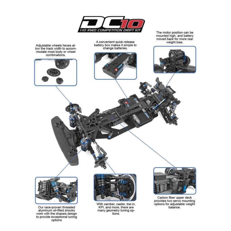 Châssis drift DC10 KIT - Team associated