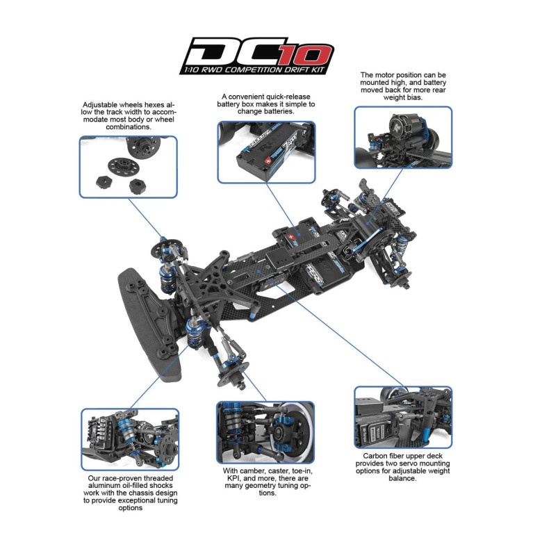 Châssis drift DC10 KIT - Team associated