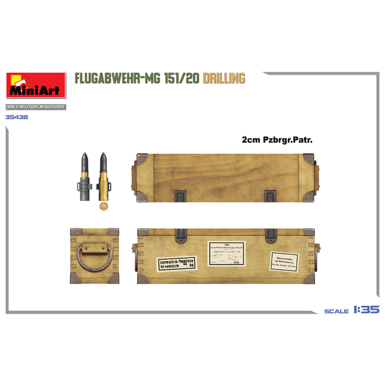 Mitrailleuse antiaérienne triple MG 151/20, Série WWII Military Miniatures - MiniArt 35438 - 1/35