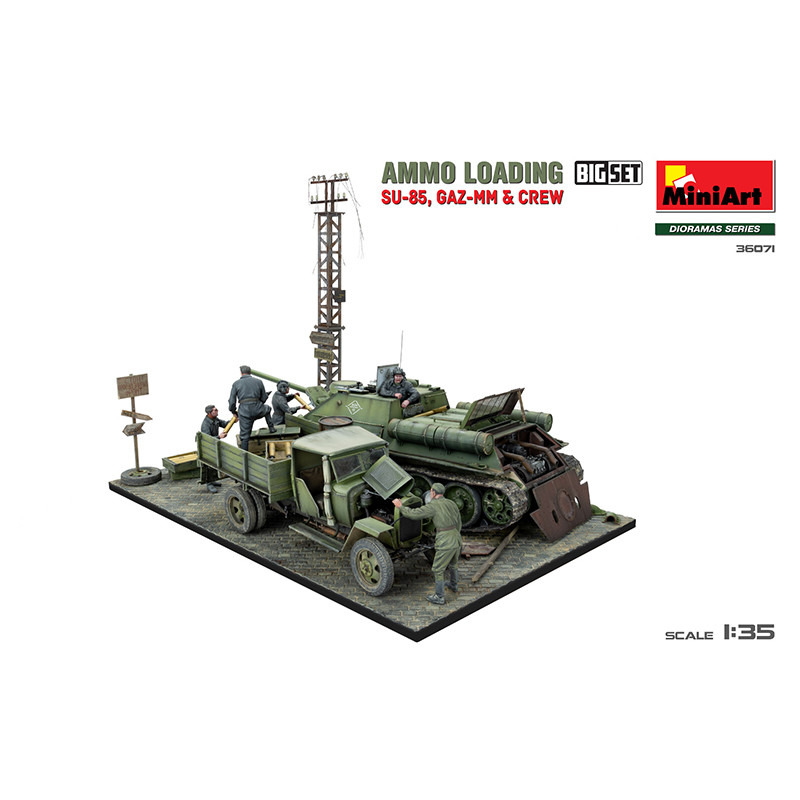 Chargement de munitions SU-85, Gaz-MM et équipage - MiniArt 36071 - 1/35