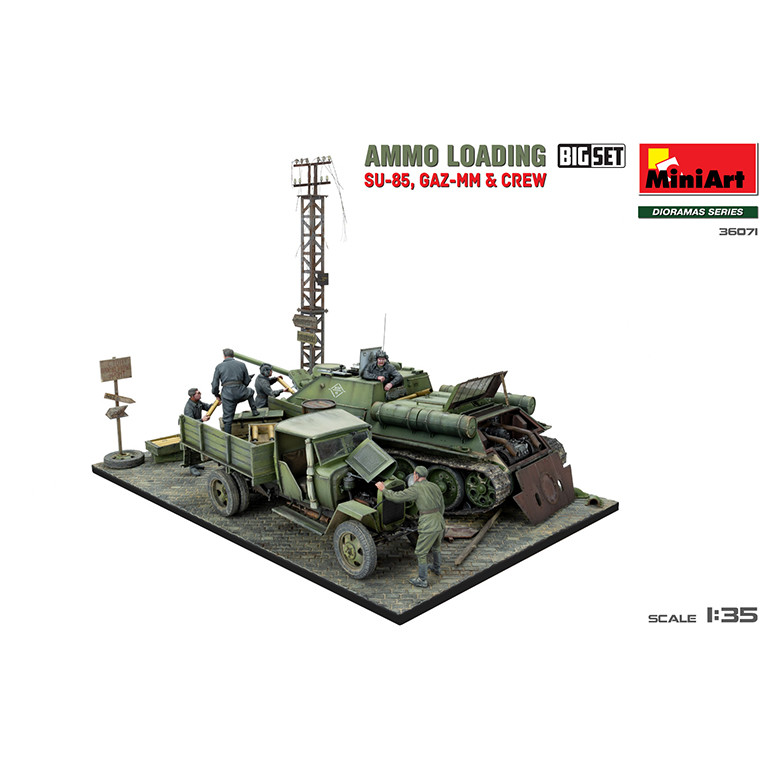 Chargement de munitions SU-85, Gaz-MM et équipage - MiniArt 36071 - 1/35
